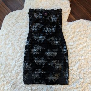 Betsey Johnson Ruffle Layer Strapless Mini Dress